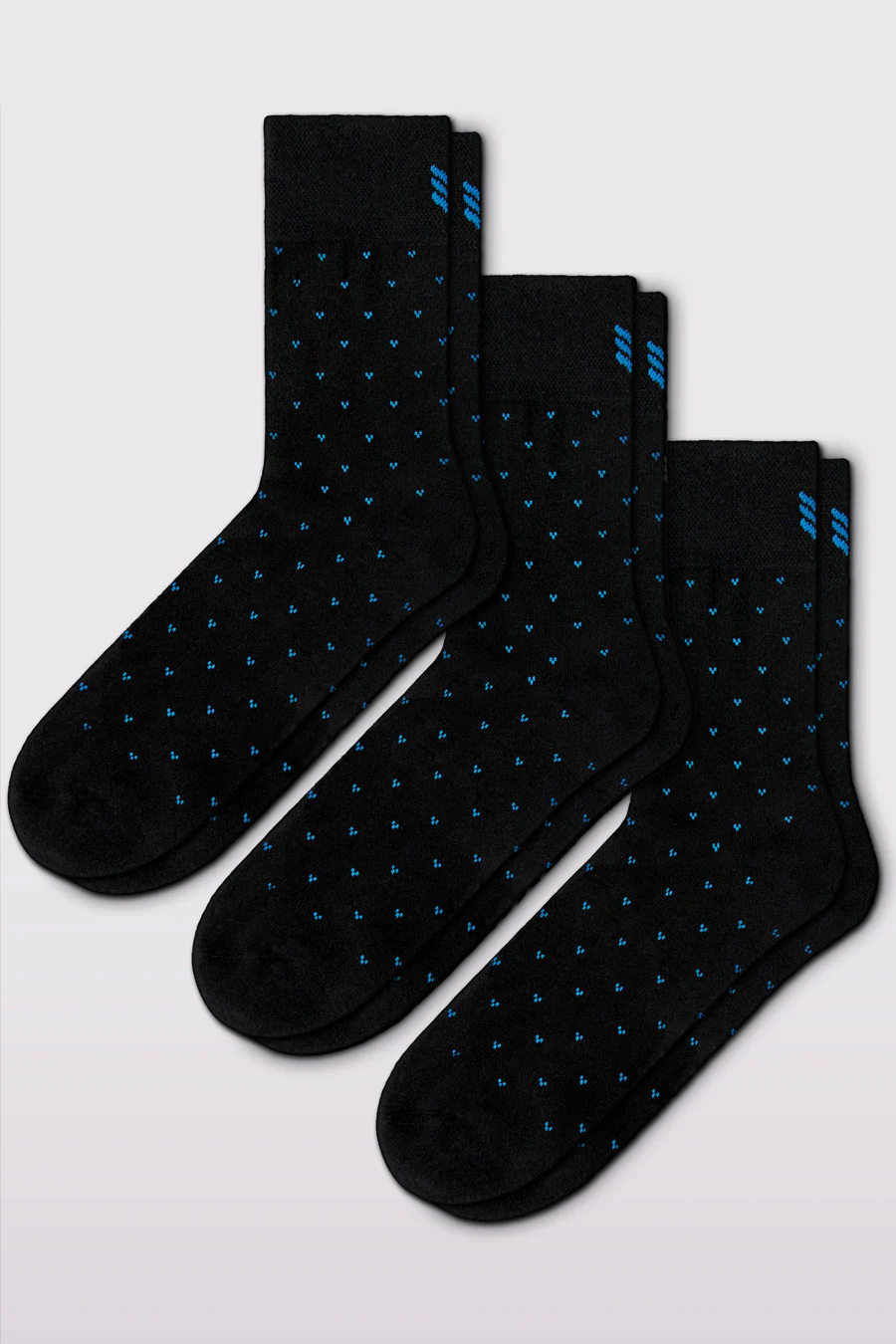 Step In Style Socks In Black Cyan 3 Pack